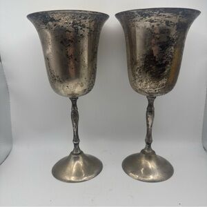 Vintage-Style Silver Goblets — Set of 2